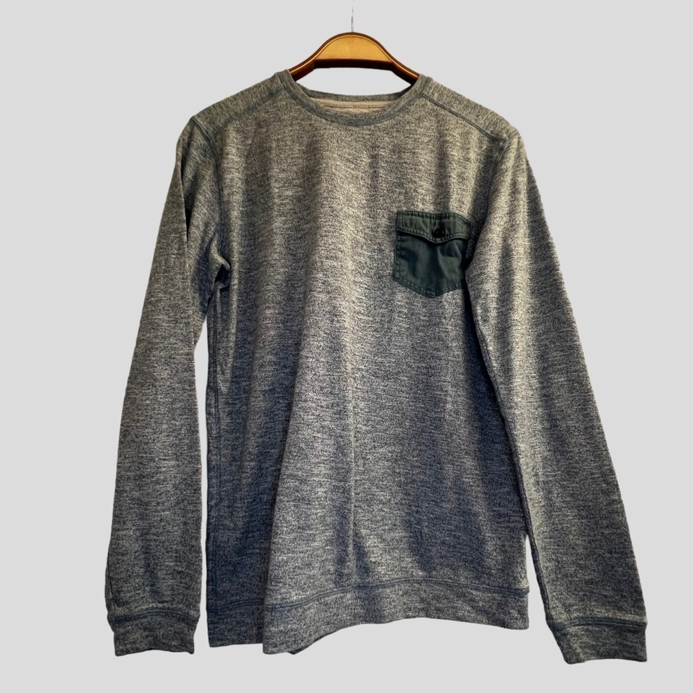Quicksilver Men's Shirt S Blue Vintage Crewneck Long Sleeve